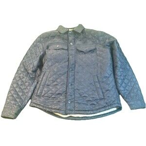 Abercrombie & Fitch Quilted Sherpa Lined Jacket Navy XL Men's Button Casual